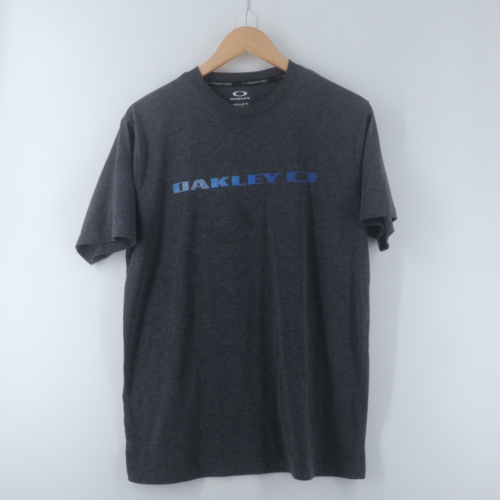Oakley T-Shirt Mens Medium Gray Athletic O-Hydrolix Logo Graphic Good